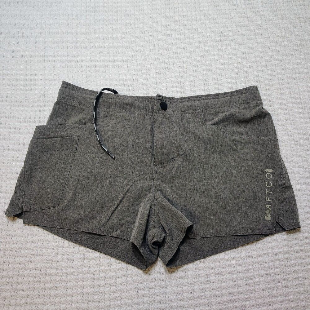 NEW AFTCO Microbyte Fishing Shorts Sz 10 Storm Heather Grey Beach Hiking Camping